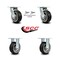 Service Caster 5 Inch Rubber on Aluminum Caster Set with Roller Bearings 2 Swivel Lock 2 Rigid SCC-30CS520-RAR-BSL-2-R-2 - alternate 7